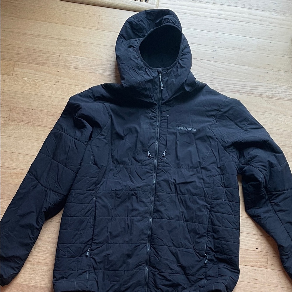 Patagonia Black Quilted Hooded Jacket